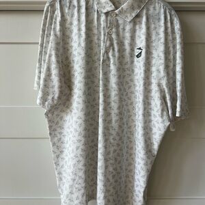 Men's White Patterned Polo Shirt